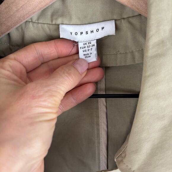 Topshop Trench Coat Khaki Long Coat XS Topshop 2in1 borg trench coat in … - Picture 5 of 7